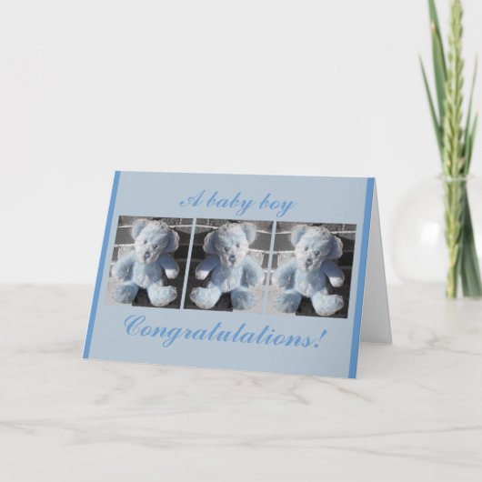 Gefeliciteerd!, een jongetje kaart (Voorkant)