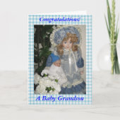 Gefeliciteerd een kleinzoon van baby kaart (Voorkant)