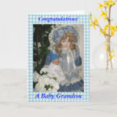 Gefeliciteerd een kleinzoon van baby kaart (Gele Bloem)