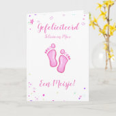 Gefeliciteerd een meisje customizable names kaart (Gele Bloem)