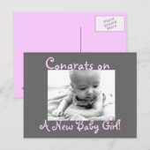 Gefeliciteerd, een nieuwe baby! aankondigingskaart (Voorkant / Achterkant)