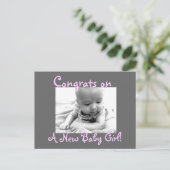 Gefeliciteerd, een nieuwe baby! aankondigingskaart (Staand voorkant)