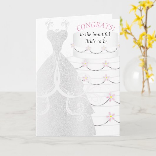 Gefeliciteerd, een prachtige bruid in wording kaart (Gele Bloem)
