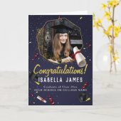 Gefeliciteerd Eenvoudig Afstuderen Foto Afstuderen Kaart (Gele Bloem)