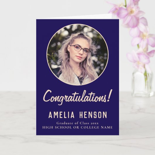 Gefeliciteerd Eenvoudig Afstuderen Foto Afstuderen Kaart (Orchidee)