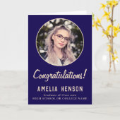 Gefeliciteerd Eenvoudig Afstuderen Foto Afstuderen Kaart (Gele Bloem)