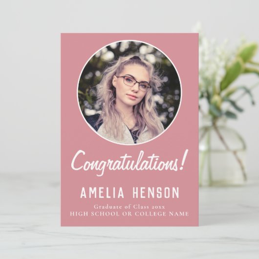 Gefeliciteerd Eenvoudig Afstuderen Foto Afstuderen Kaart (Staand voorkant)