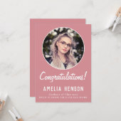 Gefeliciteerd Eenvoudig Afstuderen Foto Afstuderen Kaart (Voorkant / Achterkant in situ)