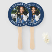 Gefeliciteerd eenvoudig Afstuderen foto modern Afs Handwaaier (Voorkant en achterkant)