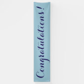 Gefeliciteerd eenvoudig blauw banner teken (Verticaal)