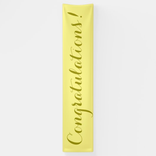 Gefeliciteerd eenvoudig geel spandoek teken (Verticaal)