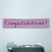 Gefeliciteerd eenvoudig paarse banner teken (Beurs)