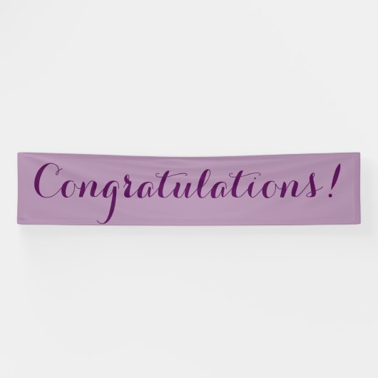 Gefeliciteerd eenvoudig paarse banner teken (Horizontaal)