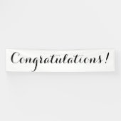 Gefeliciteerd, eenvoudig zwart-wit bannerteken spandoek (Horizontaal)