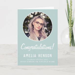 Gefeliciteerd Eenvoudige Afstudeerfoto Afstuderen Kaart