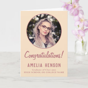 Gefeliciteerd Eenvoudige Afstudeerfoto Afstuderen Kaart