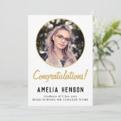 Gefeliciteerd Eenvoudige Afstudeerfoto Afstuderen Kaart (Staand voorkant)