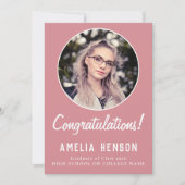 Gefeliciteerd Eenvoudige Afstudeerfoto Afstuderen Kaart (Voorkant)