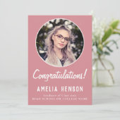 Gefeliciteerd Eenvoudige Afstudeerfoto Afstuderen Kaart (Staand voorkant)