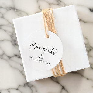 Gefeliciteerd eenvoudige chique moderne elegante f bedankjes labels