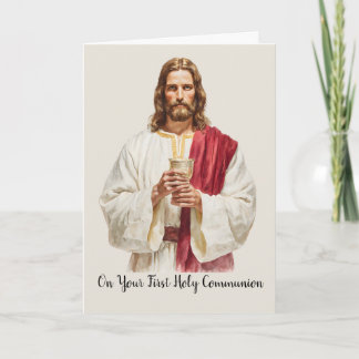 Gefeliciteerd Eerste Communie Jezus Eucharistie Kaart
