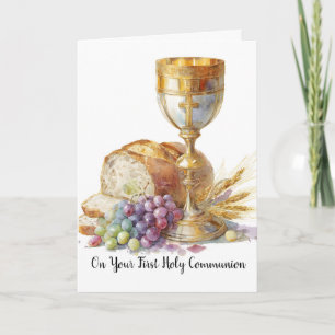 Gefeliciteerd Eerste Heilige Communie Zegeningen Kaart