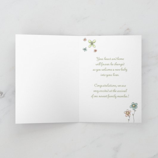 Gefeliciteerd eerste kind - broer en vrouw kaart (Binnen)