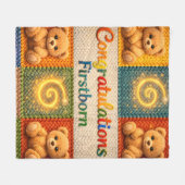 Gefeliciteerd, eerstgeborene knusse gebreide stijl fleece deken (Voorkant (Horizontaal))