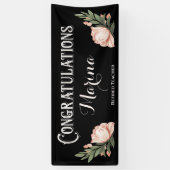 Gefeliciteerd Elegant Bloem Pensioen Monogram Spandoek (Verticaal)