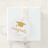 Gefeliciteerd Elegant Gold en White Graduy Cap Bedankjes Labels (In situ)