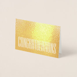 Gefeliciteerd Elegant Minimal Typography Gevouwen Folie Kaarten