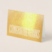 Gefeliciteerd Elegant Minimal Typography Gevouwen Folie Kaarten (Voorkant)