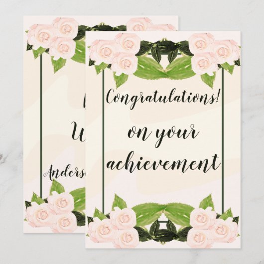 Gefeliciteerd Elegant Oranje White Roses Kaart (Voorkant / Achterkant)