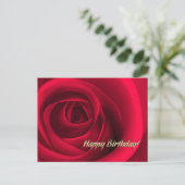 Gefeliciteerd. Elegant Red Rose Briefkaart (Staand voorkant)