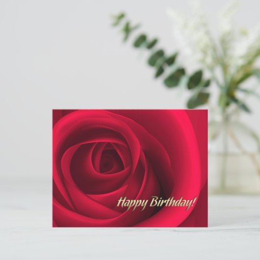 Gefeliciteerd. Elegant Red Rose Briefkaart (Staand voorkant)