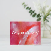 Gefeliciteerd elegant roze en rood Briefkaart (Staand voorkant)