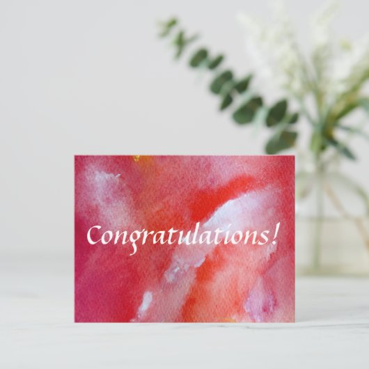Gefeliciteerd elegant roze en rood Briefkaart (Staand voorkant)