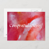 Gefeliciteerd elegant roze en rood Briefkaart (Voorkant / Achterkant)