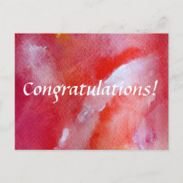 Gefeliciteerd elegant roze en rood Briefkaart