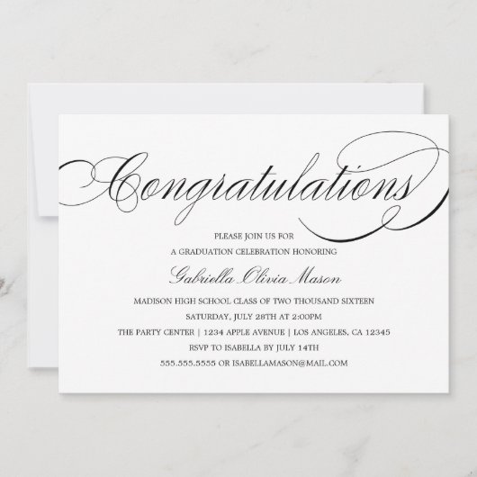 Gefeliciteerd Elegant Script | partijuitnodiging Kaart (Voorkant)