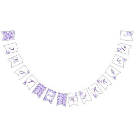 Gefeliciteerd Elegant Violets Vlaggetjes