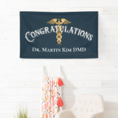 Gefeliciteerd Elegante Dokter Medische Afstuderen Spandoek (Insitu)