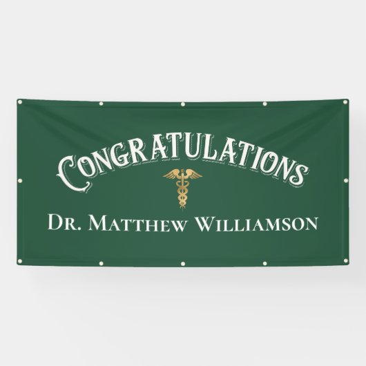 Gefeliciteerd Elegante Dokter Medische Afstuderen Spandoek (Horizontaal)