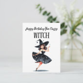 Gefeliciteerd, elegante heks briefkaart (Staand voorkant)