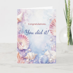 Gefeliciteerd Elegante Kustschelp Waterverf Kaart