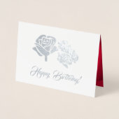 Gefeliciteerd. Elegante Red Rose Luxe Folie Kaarten (Voorkant)