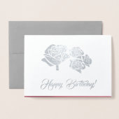 Gefeliciteerd. Elegante Red Rose Luxe Folie Kaarten (Voorkant met envelop)