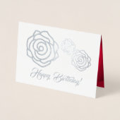 Gefeliciteerd. Elegante Red Rose Luxe Folie Kaarten (Voorkant)