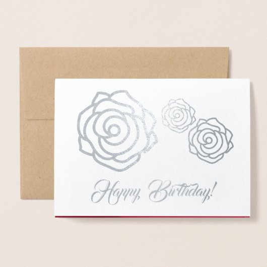 Gefeliciteerd. Elegante Red Rose Luxe Folie Kaarten (Voorkant met envelop)