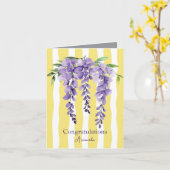 Gefeliciteerd elegante waterverf bloemengeel kaart (Gele Bloem)